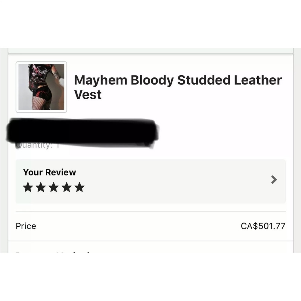 Mayhem Bloody Studded Genuine + Faux Leather Vest - Picture 8 of 8